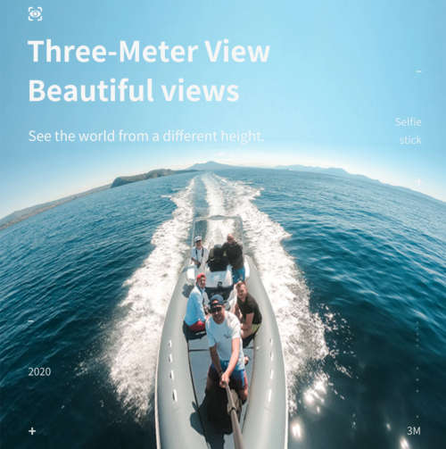 TELESIN Carbon Fibler 3m Selfie Rod 44cm-300cm Telescope Extension Long Stick with 1/4 Mountin