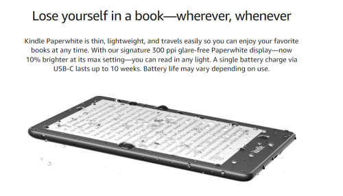 All-new Kindle Paperwhite 11th Generation (8GB) - Now with a 6.8` display + Cover