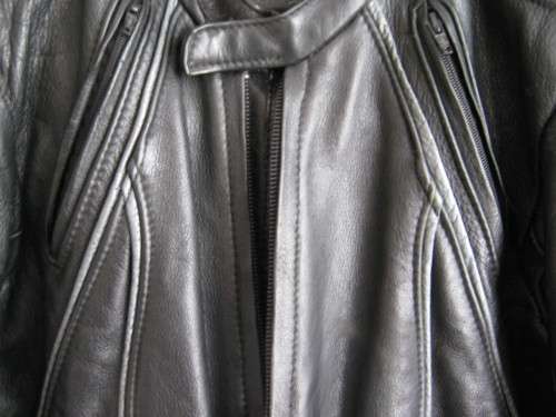 Vivante Genuine Leather Biker Jacket BLACK