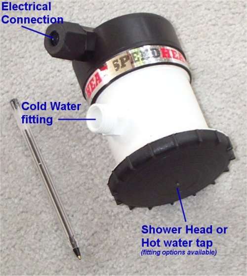 INSTANT HOT WATER SHOWER HEAD - HEATER 5KW WITH HAND SHOWER