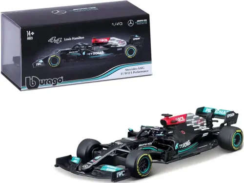 Bburago F1 Mercedes AMG W12E Performance #44 Lewis Hamilton 2021 1:43 with helmet & Case