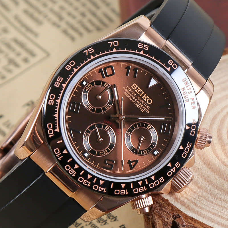 Seiko Daytona MOD Chocolate Dial / Rose Gold