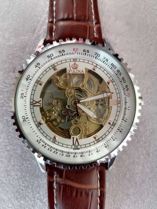 Okina Navitimer skeleton silver