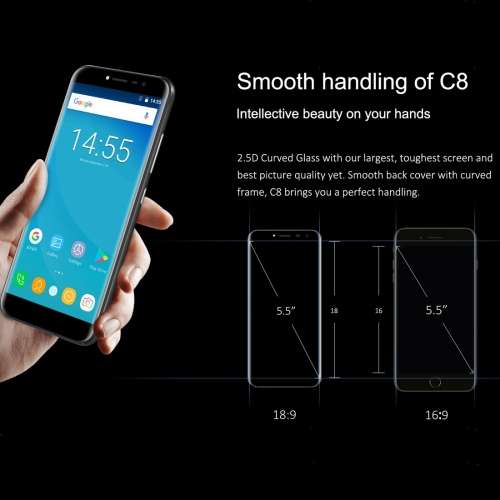 OUKITEL C8, 2GB+16GB Fingerprint Identification, 5.5 inch Android 7.0 MTK6850A Quad Core