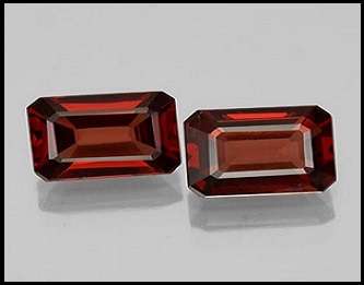 STUNNING 100% NATURAL RECTANGLE CUT FLAWLESS RED GARNET PAIR - R1 NO RESERVE AUCTION!