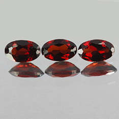 STUNNING! 3 PIECE LOT OVAL CUT 100% NATURAL RED GARNETS