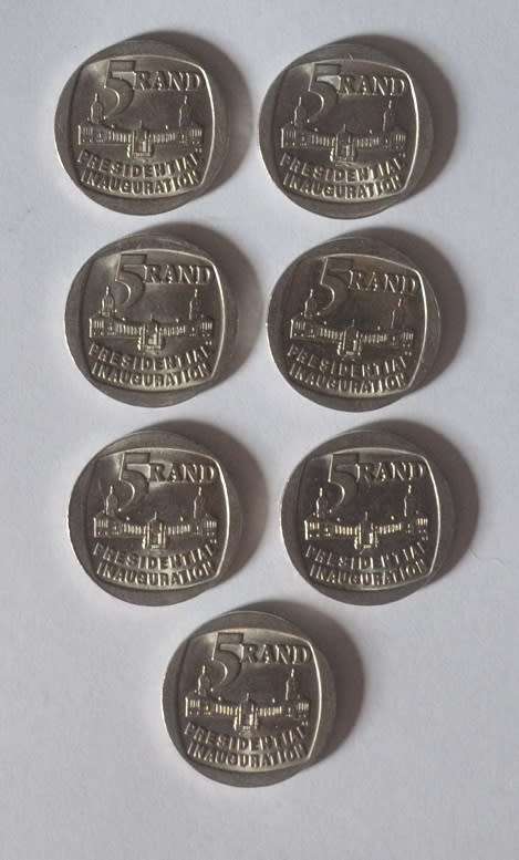 R5 PRESIDENTIAL INAUGURATION COINS 1994 - THERE ARE 7 AVAILABLE