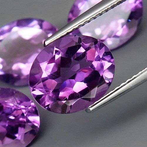 15.74ct/5Pcs Beautiful Oval Cut 100% Natural Amethyst Lot