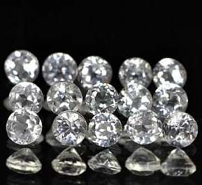 1.05ct 15PCS NATURAL ROUND CUT WHITE TOPAZ