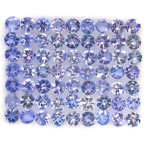 4.30ct ROUND CUT NATURAL BLUE PURPLE TANZANITE LOT - 63PCS