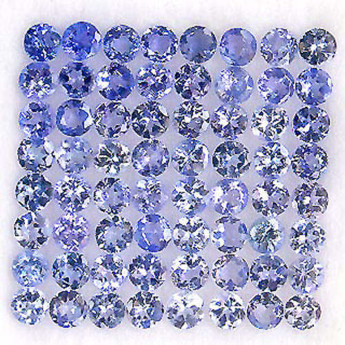 4.25ct ROUND CUT NATURAL BLUE PURPLE TANZANITE LOT - 63PCS