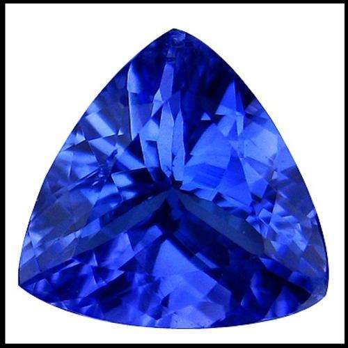 1.26ct TOP PURPLE BLUE  NATURAL TRILLIANT CUT TANZANITE