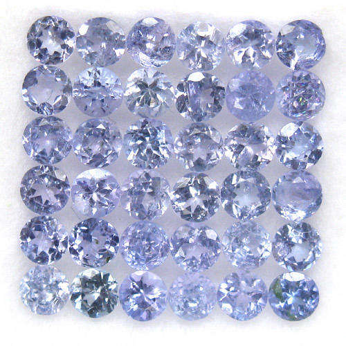4.88ct 100% NATURAL BLUE PURPLE TANZANITE DIAMOND CUT 3MM LOT