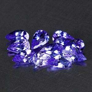 1.74 Ct. 10 Pcs. Pear Cut Natural Violetish Blue Tanzanite