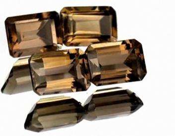 3.95CT/4PCS RECTANGLE CUT NATURAL SMOKY QUARTZ