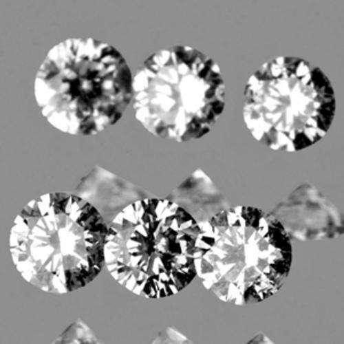 UNTREATED 0.14CT/6PCS ROUND CUT NATURAL WHITE DIAMOND
