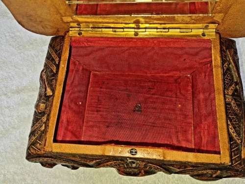 Vintage LEATHER DON QUIXOTE BOMBE Baroque  Jewelry BOX Cervantes SPAIN JEYPE