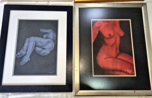 ONE BID FOR SET OF 4 FRAMED ORIGNAL ART BY G.WALDECK 2000