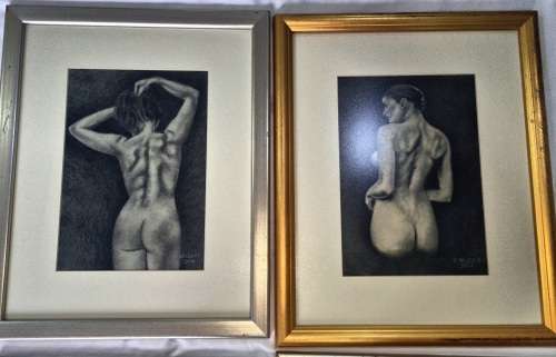 ONE BID FOR SET OF 4 FRAMED ORIGNAL ART BY G.WALDECK 2000