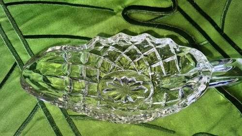 Vintage  Crystal Gravy Boat
