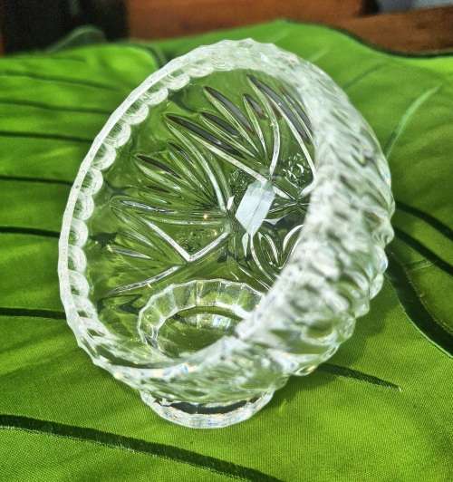 Crystal CUT glass on a Pedestal Dish