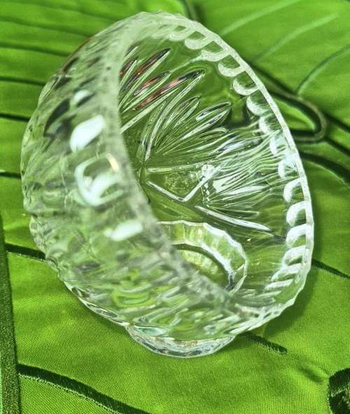 Crystal CUT glass on a Pedestal Dish