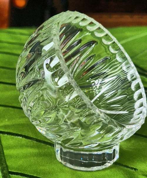 Crystal CUT glass on a Pedestal Dish