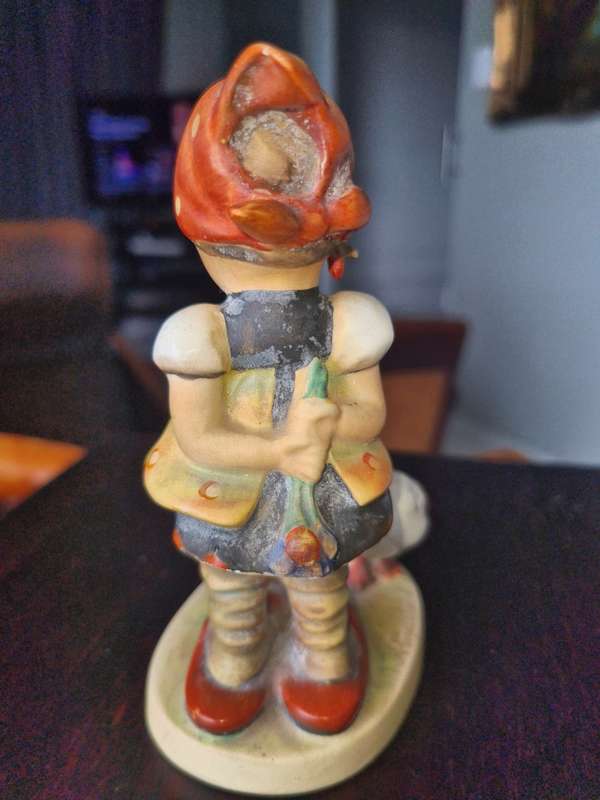 Vintage 1960`s Signed Goebel Hummel Goose Girl Figurine- Hummel Number