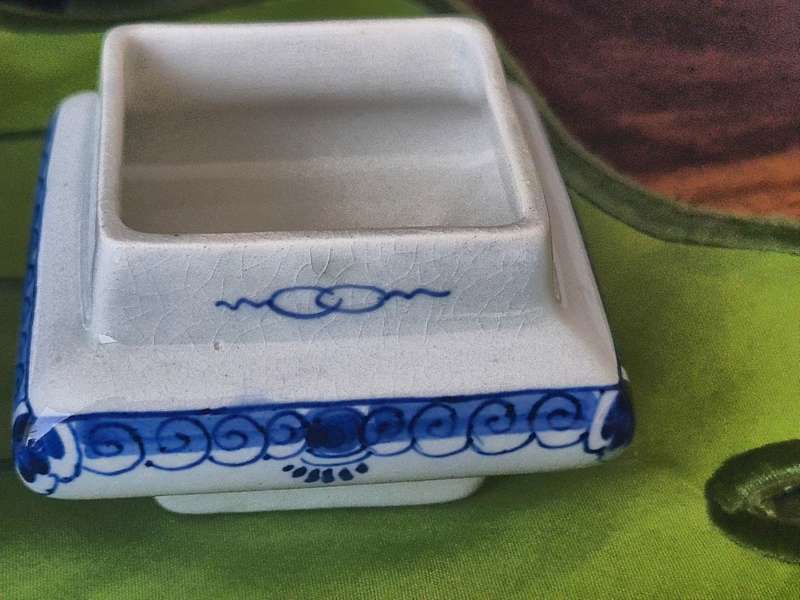 Very Rare!!!  Antique Delftware Writing / Desk Set & inkwell