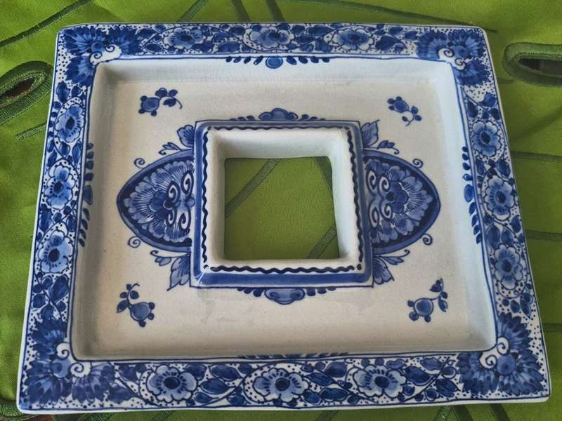 Very Rare!!!  Antique Delftware Writing / Desk Set & inkwell