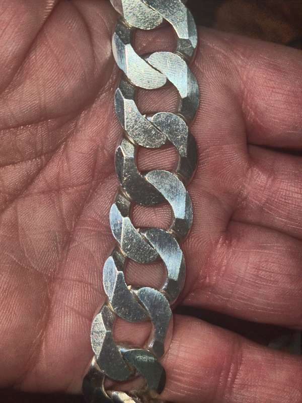 Italian Very Heavy 925 Sterling Silver Curb Link Chain 15mm x 143,6grams x 60mc long