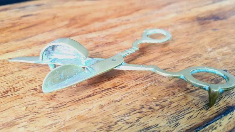 Rare brass candle wick scissors snuffers