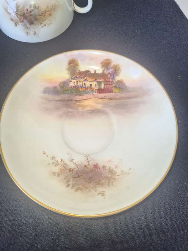 Royal Worcester Anne Hathaways Cottage Cup and Saucer