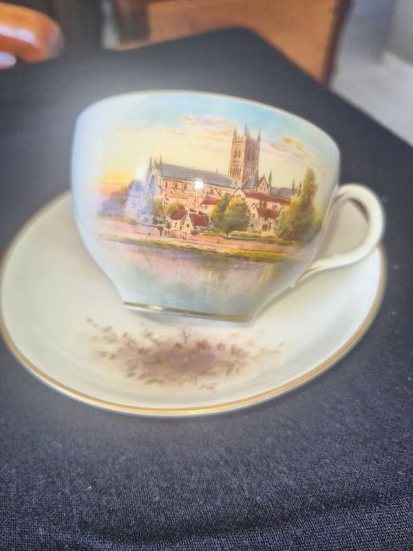 Royal Worcester Anne Hathaways Cottage Cup and Saucer