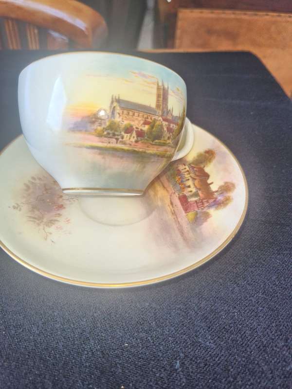 Royal Worcester Anne Hathaways Cottage Cup and Saucer