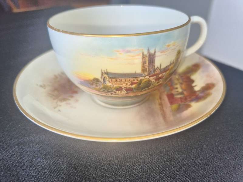 Royal Worcester Anne Hathaways Cottage Cup and Saucer