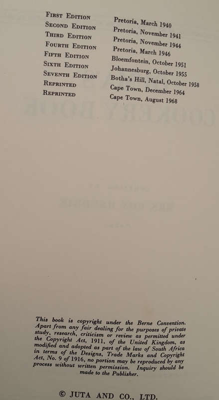 Ouma's Cookery Book  (Mrs. Roy Hendrie)