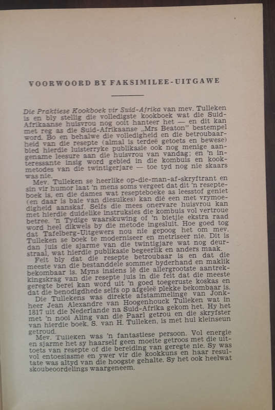 Die Praktiese Kookboek Vir Suid-Afrika  (S van H Tulleken)