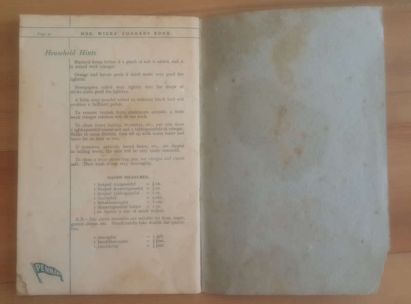 Mrs Wicks' Cookery Book