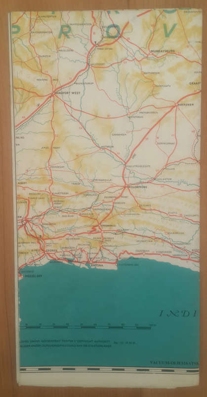 VINTAGE MOBILGAS ROAD MAP OF SOUTH AFRICA