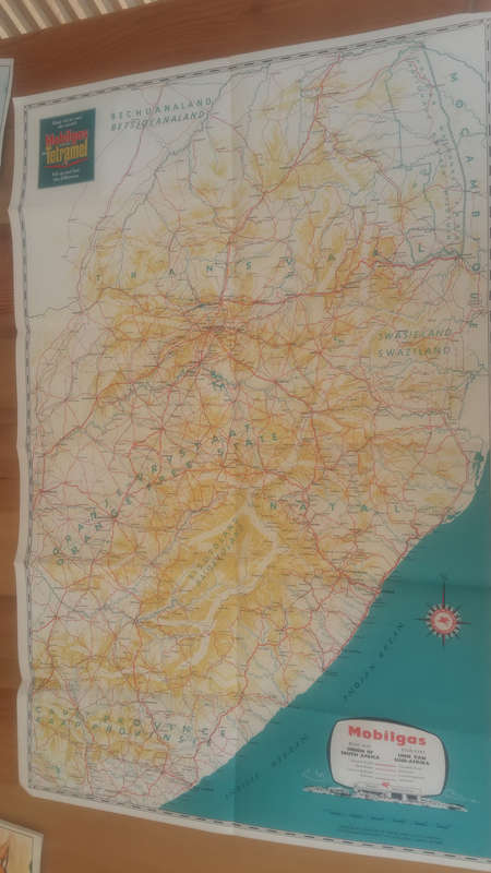 VINTAGE MOBILGAS ROAD MAP OF SOUTH AFRICA