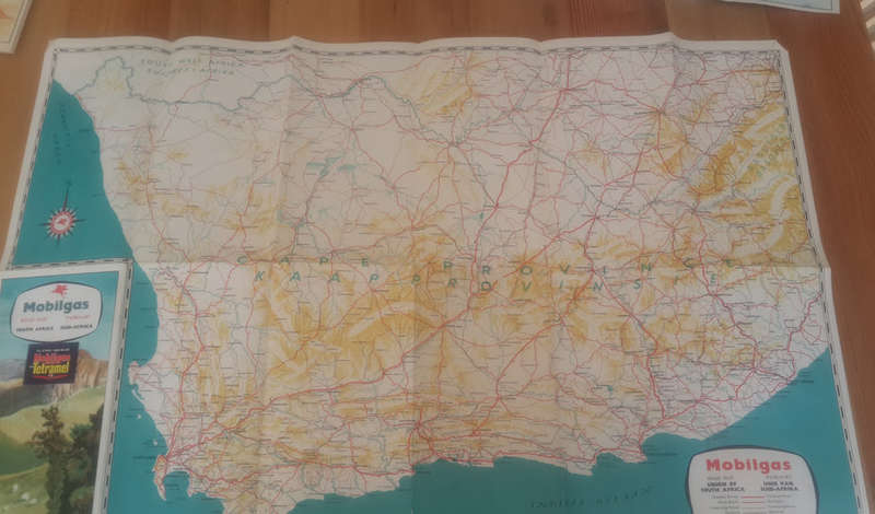 VINTAGE MOBILGAS ROAD MAP OF SOUTH AFRICA