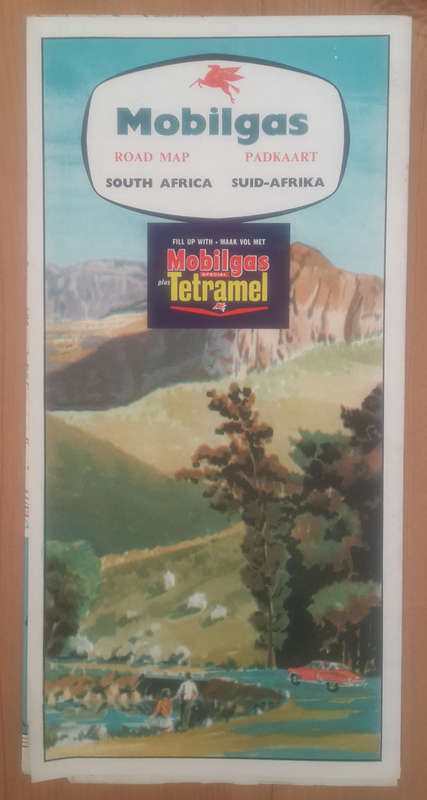 VINTAGE MOBILGAS ROAD MAP OF SOUTH AFRICA