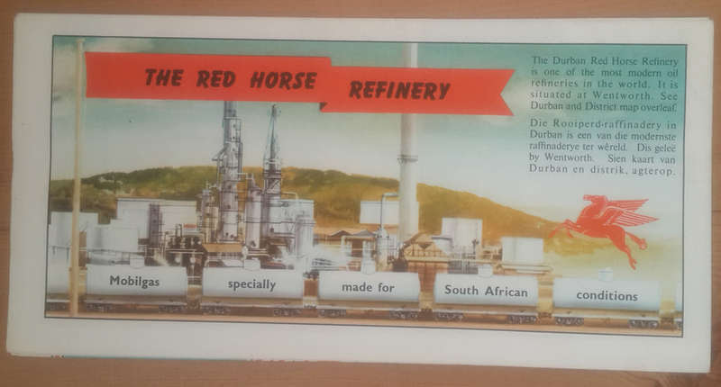 VINTAGE MOBILGAS ROAD MAP OF DURBAN