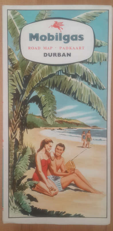 VINTAGE MOBILGAS ROAD MAP OF DURBAN
