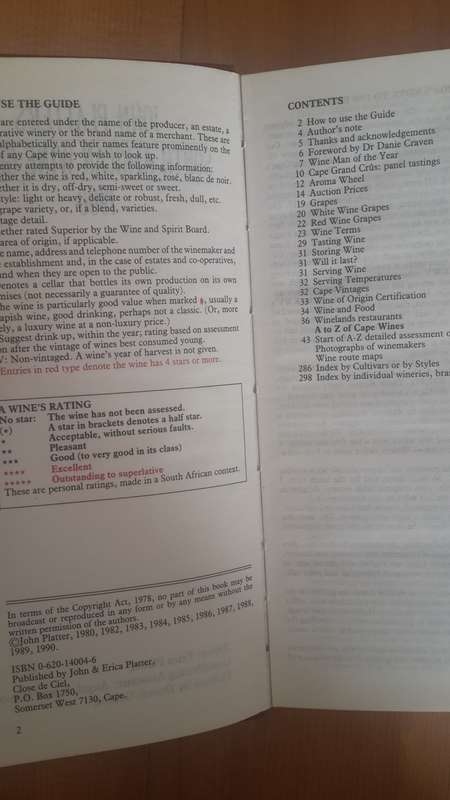 John Platter's 1990 South African Wine Guide Tenth Anniversary Edition