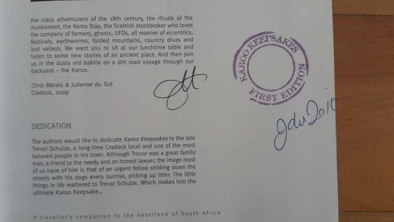 *SIGNED* Karoo Keepsakes (Chris Marais and Julienne du Toit)