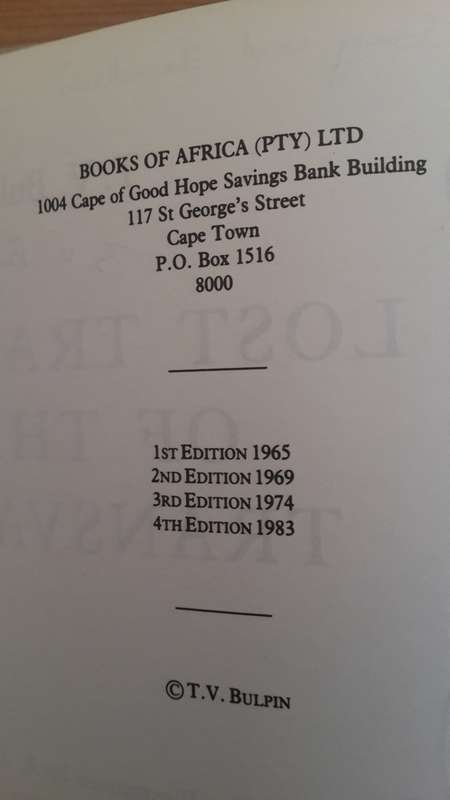 *SIGNED* Lost trails of the Transvaal - T V Bulpin