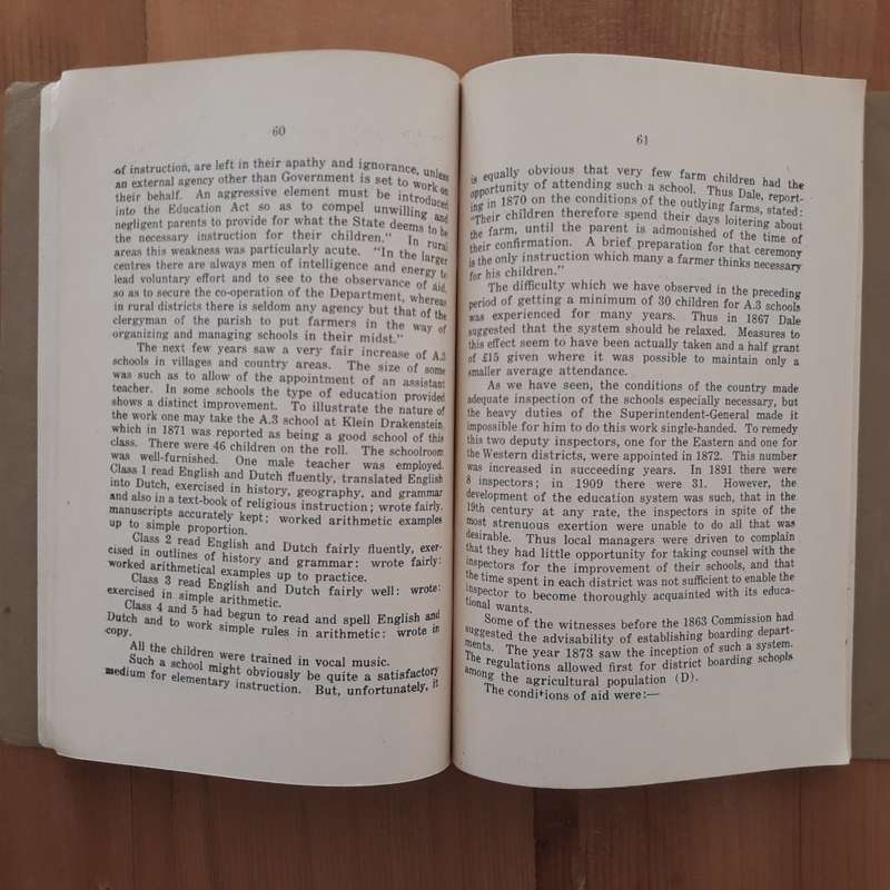 A Sketch of the Development of Rural Education (European) in the Cape Colony (1652 - 1910)