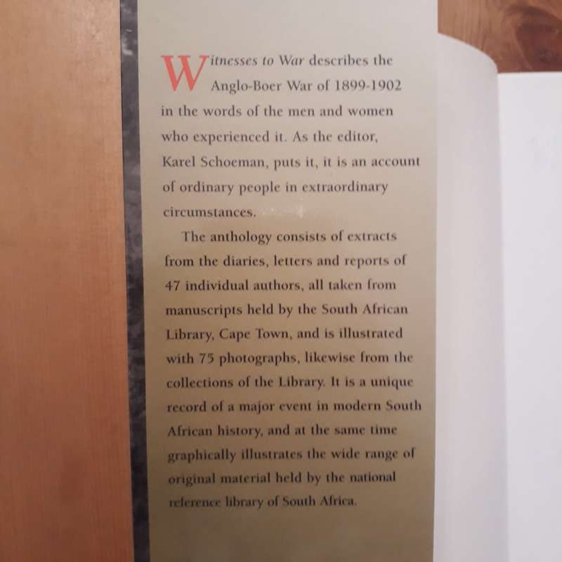 Witnesses to War: Personal Documents of the Anglo-Boer War from the Collections of the South African